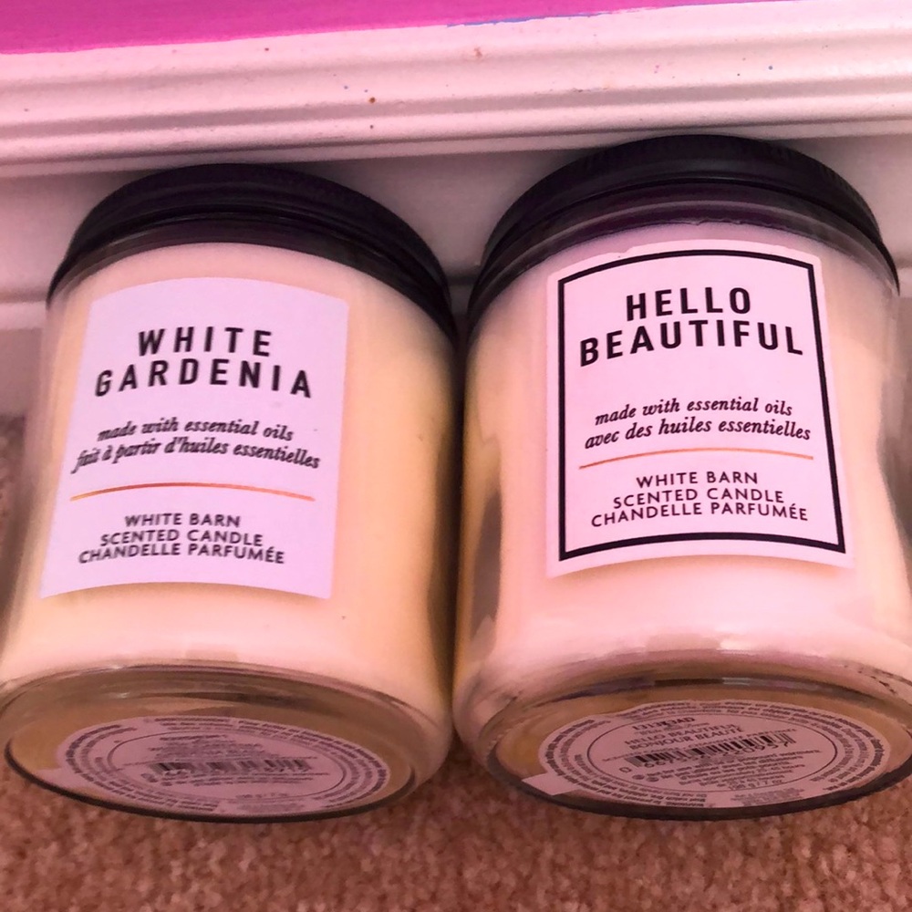 White Barn Scented Candle Set - White Gardenia & Hello Beautiful